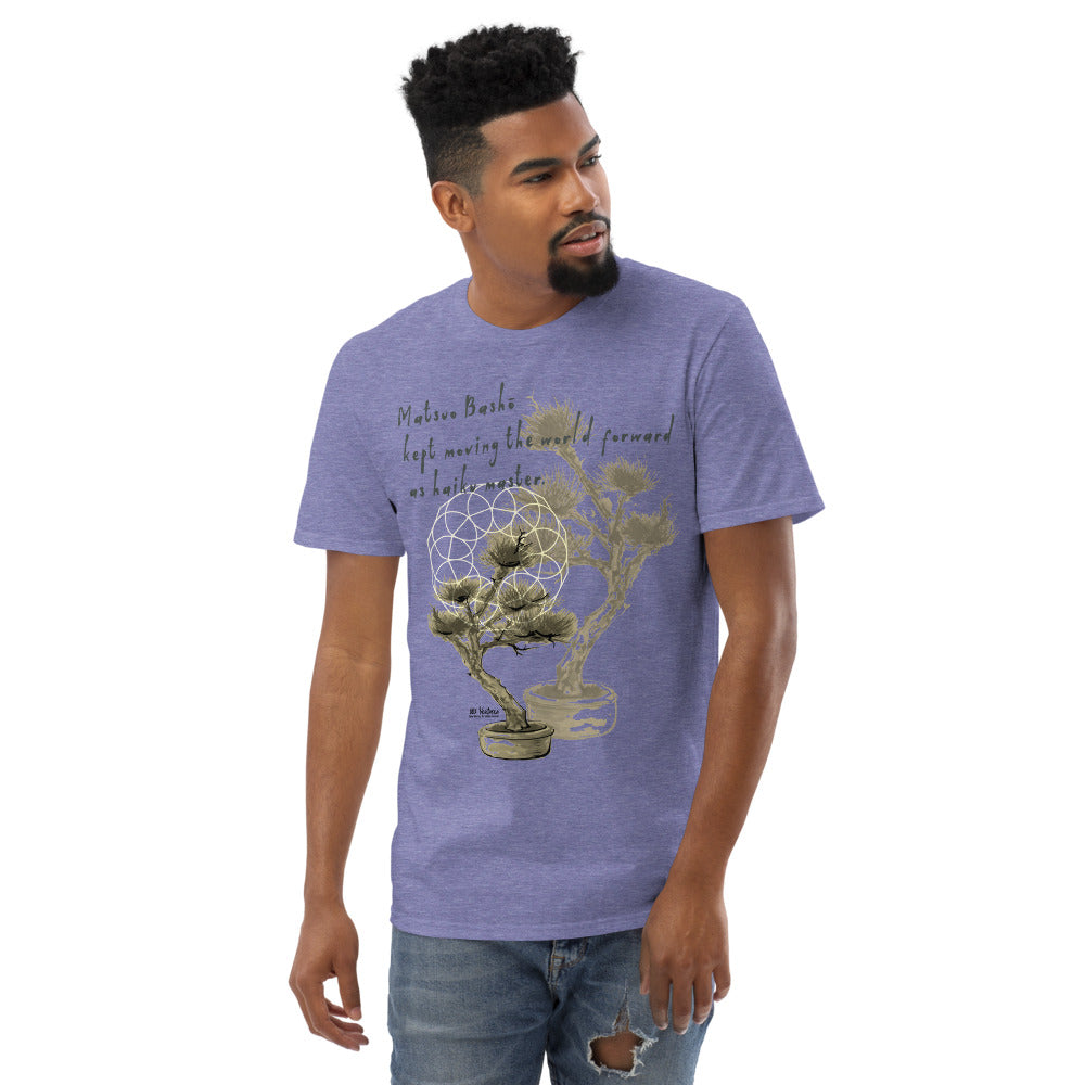 Matsuo Basho Haiku With Bonsai on Men's Short-Sleeve T-Shirt