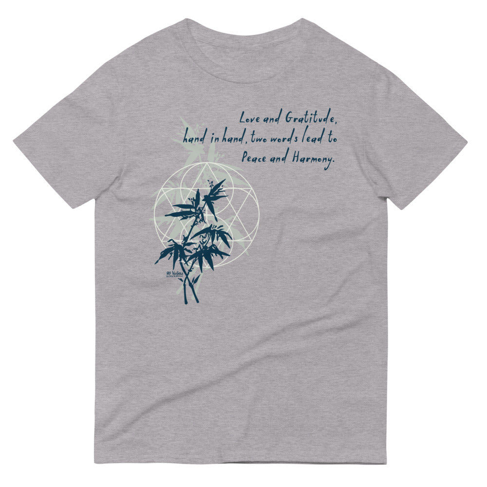 Love Gratitude Peace Harmony Haiku With Bamboo on Men's Short-Sleeve T-Shirt