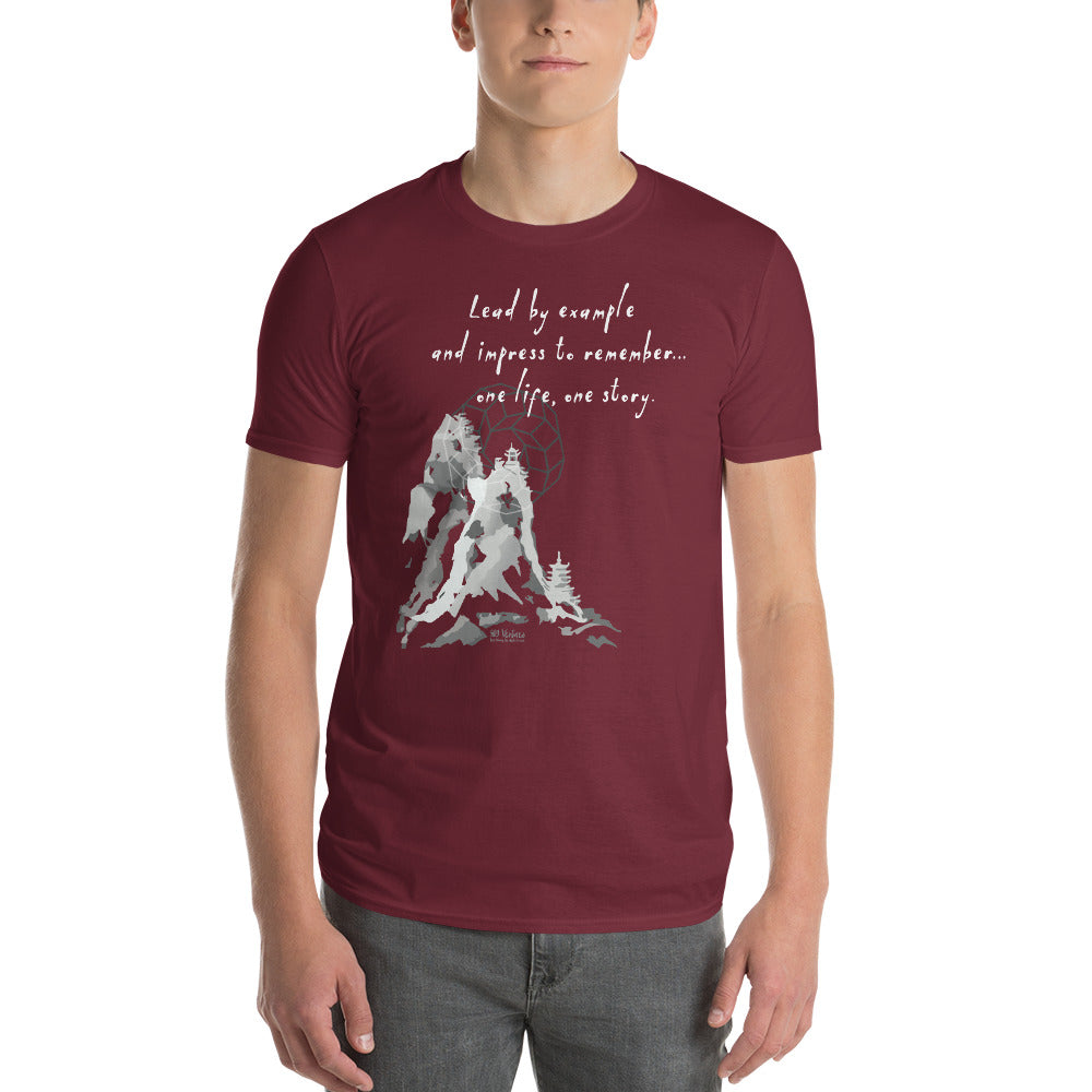 Lead By Example Haiku With Mountain Shrines on Men's Short-Sleeve T-Shirt