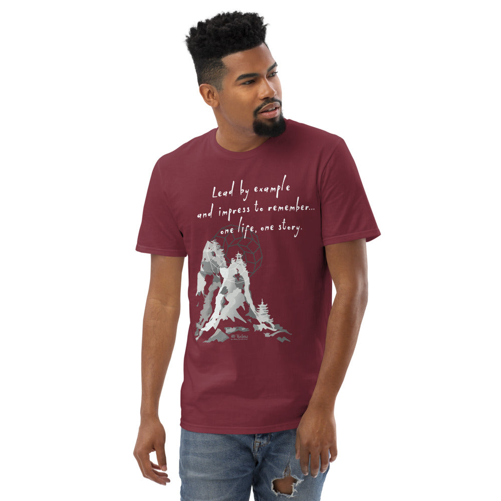 Lead By Example Haiku With Mountain Shrines on Men's Short-Sleeve T-Shirt