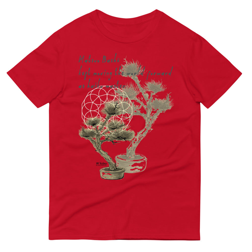 Matsuo Basho Haiku With Bonsai on Men's Short-Sleeve T-Shirt