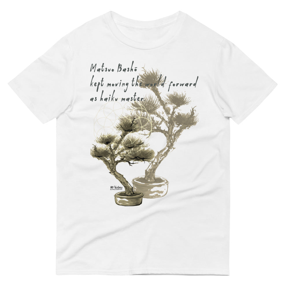 Matsuo Basho Haiku With Bonsai on Men's Short-Sleeve T-Shirt