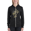 Matsuo Basho Haiku With Bonsai on Unisex Lightweight Zip Hoodie