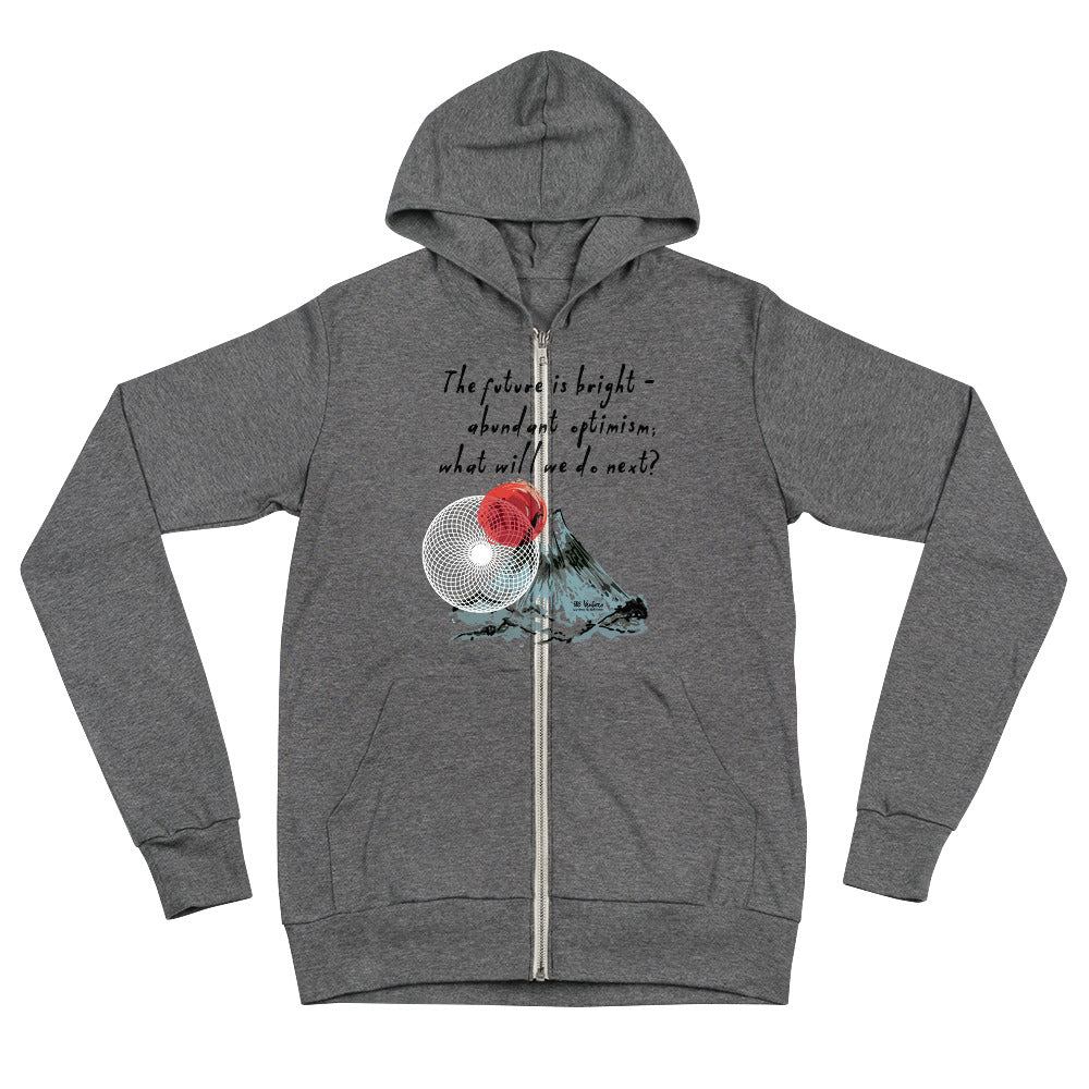 Future Is Bright Haiku With Mountain Sun on Unisex Lightweight Zip Hoodie