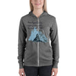 Dream Bigger Haiku With Mountains on Unisex Lightweight Zip Hoodie