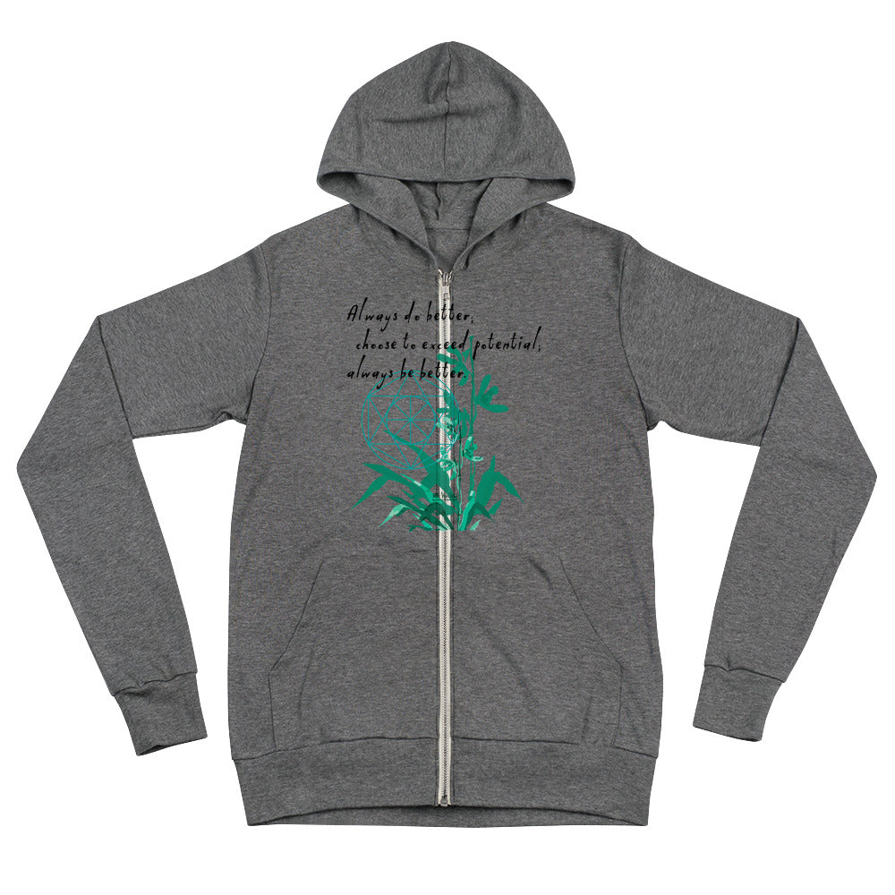 Always Better Haiku With Lilies on Unisex Lightweight Zip Hoodie