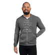 Charcoal Sketch Dreaming To Keep Moving The World Forward on Unisex Lightweight Zip Hoodie