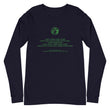 Binary Instructions To Keep Moving The World Forward With Vitruvian Earth In Green on Unisex Long Sleeve T-Shirt