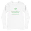 Binary Instructions To Keep Moving The World Forward With Vitruvian Earth In Green on Unisex Long Sleeve T-Shirt