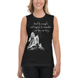 Lead By Example Haiku With Mountain Shrines on Men's Muscle Shirt