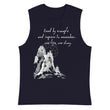 Lead By Example Haiku With Mountain Shrines on Men's Muscle Shirt