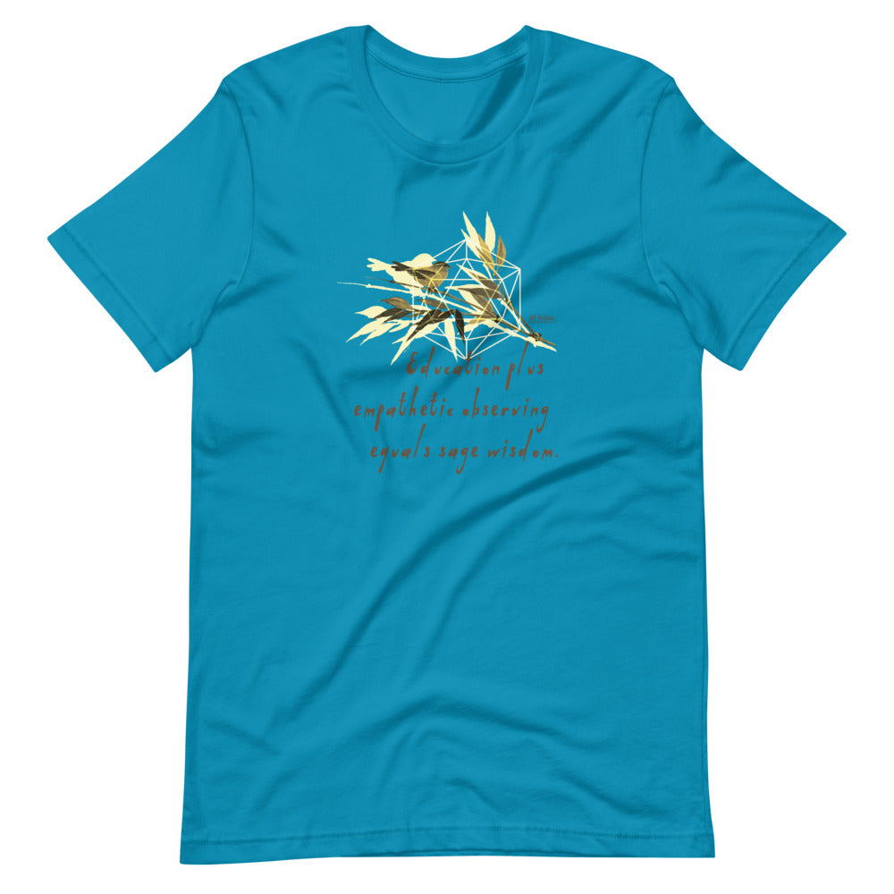 Sage Wisdom Haiku With Sparrow on Unisex Premium T-Shirt - XS-S