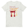 Descendants Need Ancestors Haiku With Pagoda on Unisex Premium T-Shirt - XS-S