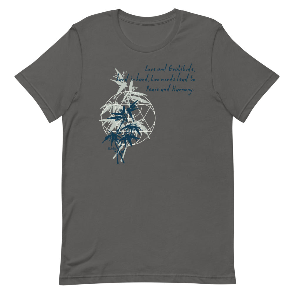 Love Gratitude Peace Harmony Haiku With Bamboo on Unisex Premium T-Shirt - XS-M