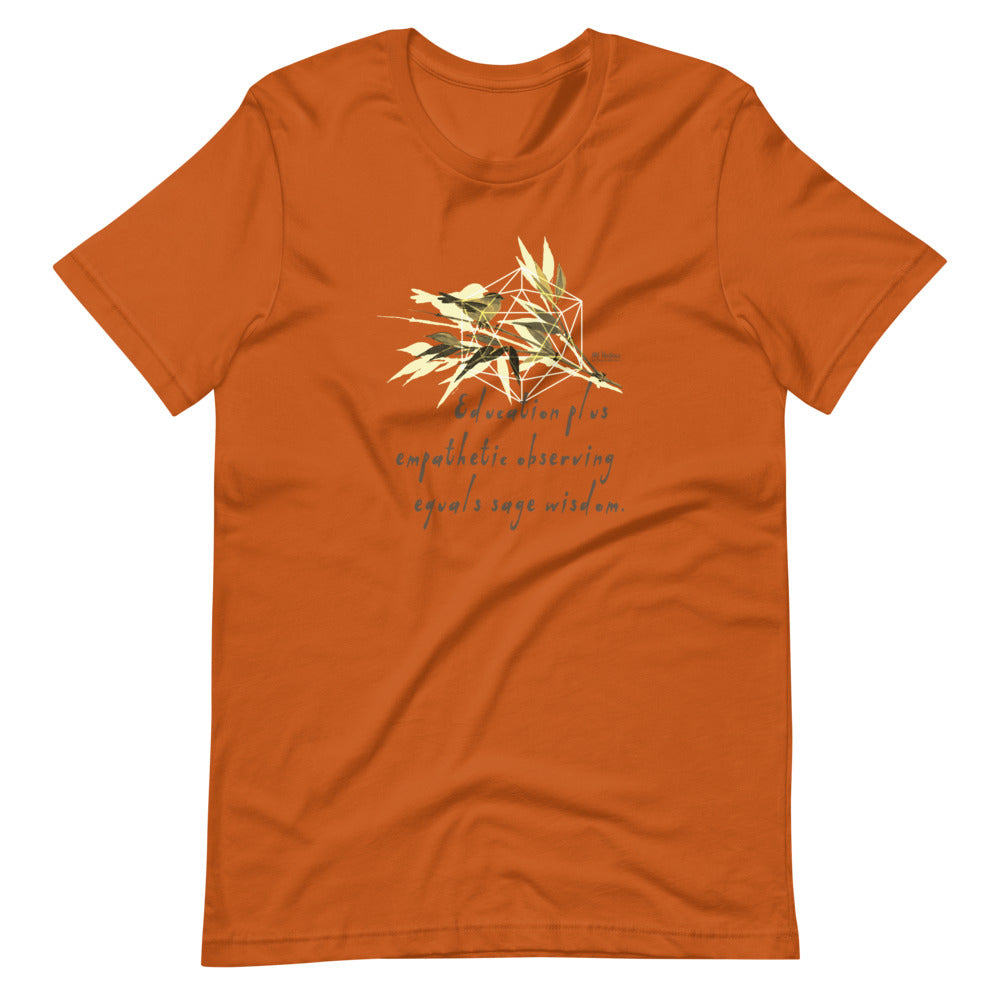 Sage Wisdom Haiku With Sparrow on Unisex Premium T-Shirt - XS-S