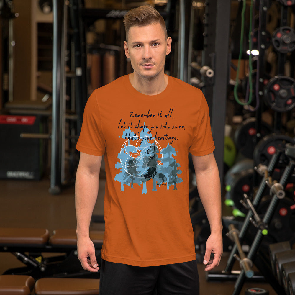 Remember Your Heritage Haiku With Trees on Unisex Premium T-Shirt - L-XL