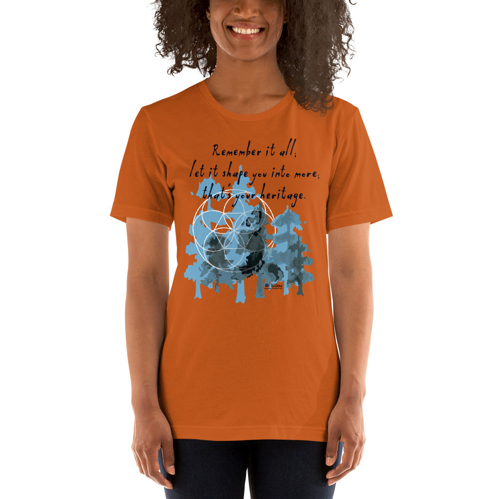 Remember Your Heritage Haiku With Trees on Unisex Premium T-Shirt - L-XL