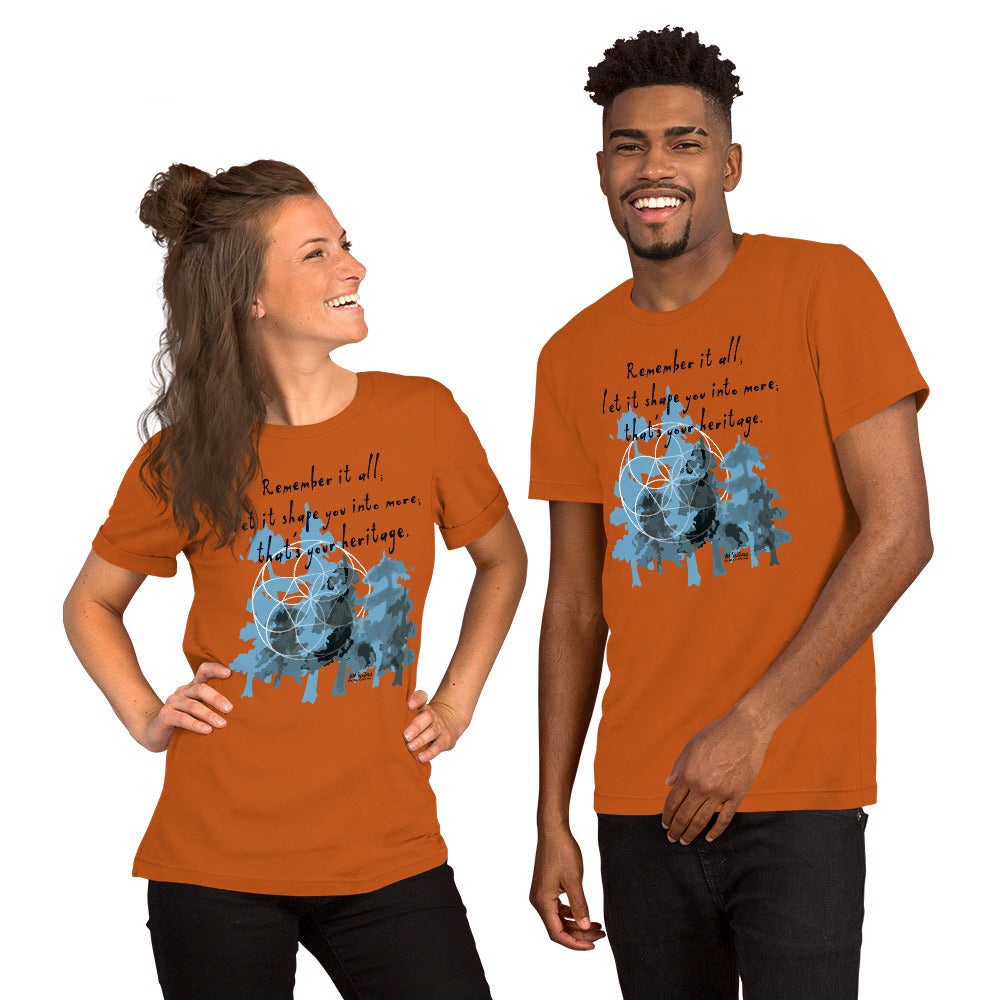 Remember Your Heritage Haiku With Trees on Unisex Premium T-Shirt - L-XL