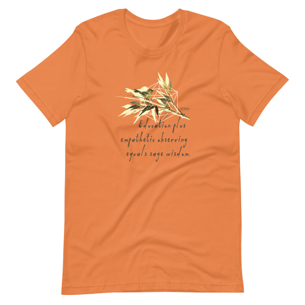 Sage Wisdom Haiku With Sparrow on Unisex Premium T-Shirt - XS-S