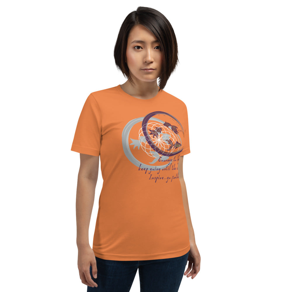 Courage To Begin Haiku With Fish on Unisex Premium T-Shirt - M-L