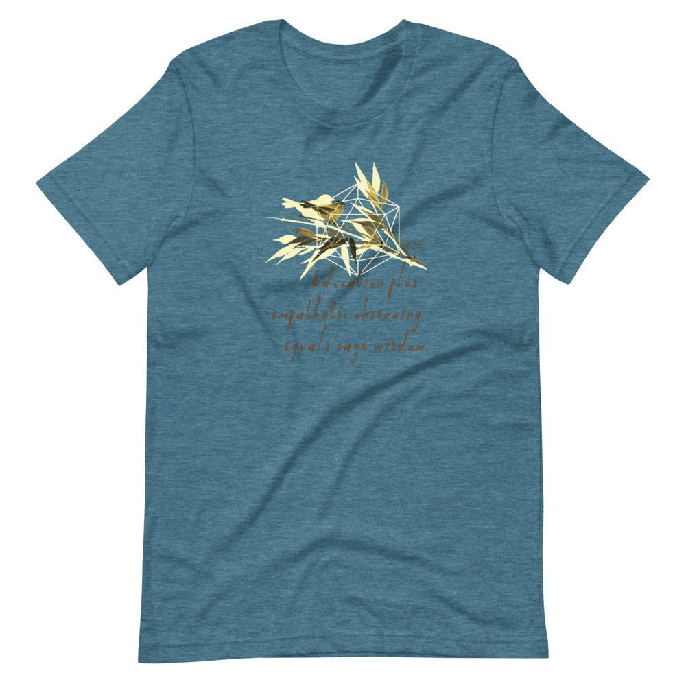 Sage Wisdom Haiku With Sparrow on Unisex Premium T-Shirt - XS-S