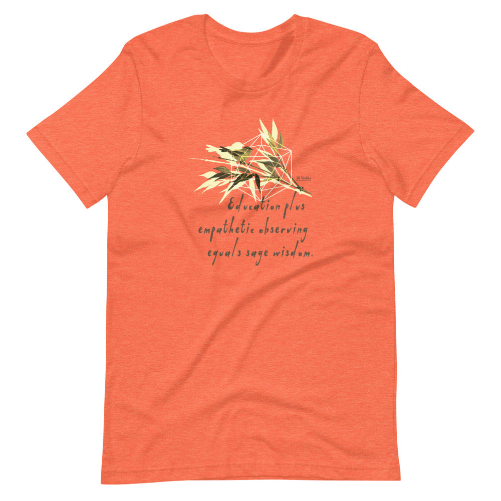 Sage Wisdom Haiku With Sparrow on Unisex Premium T-Shirt - XS-S