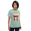 Descendants Need Ancestors Haiku With Pagoda on Unisex Premium T-Shirt - XL-2XL