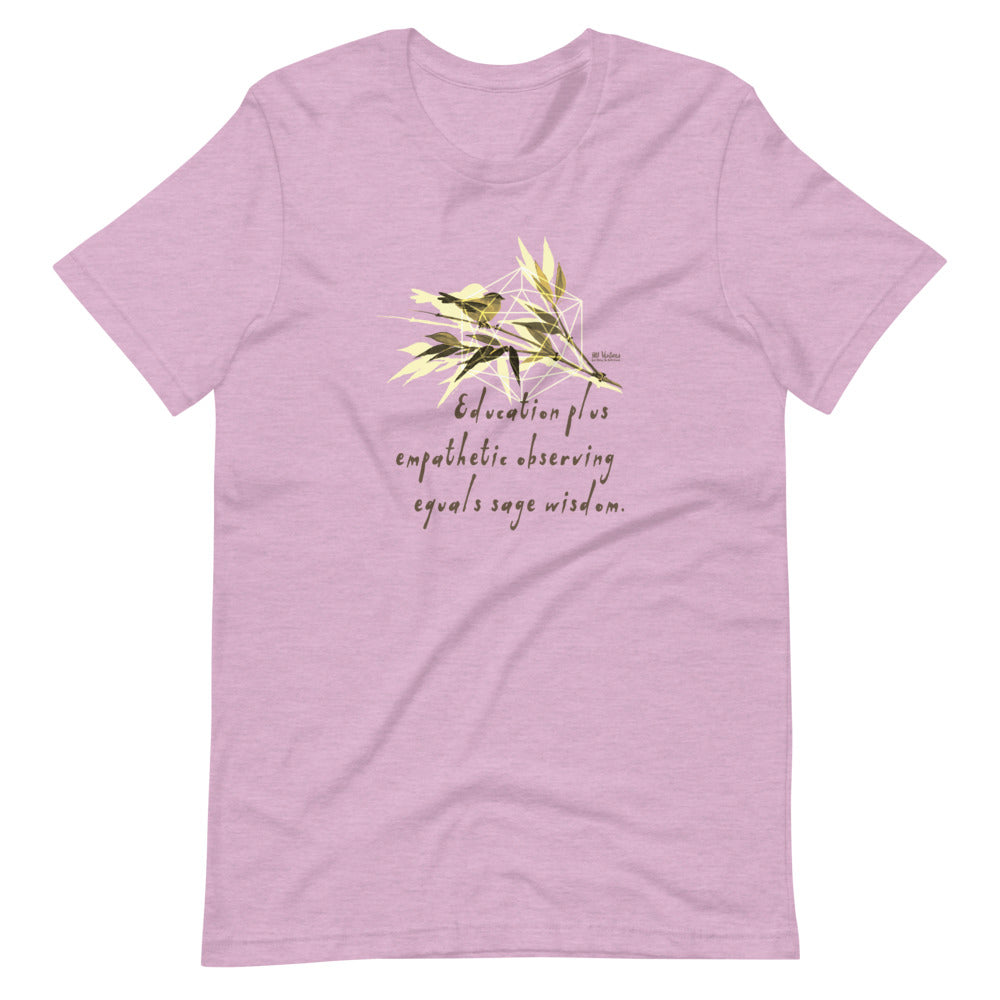 Sage Wisdom Haiku With Sparrow on Unisex Premium T-Shirt - XS-S