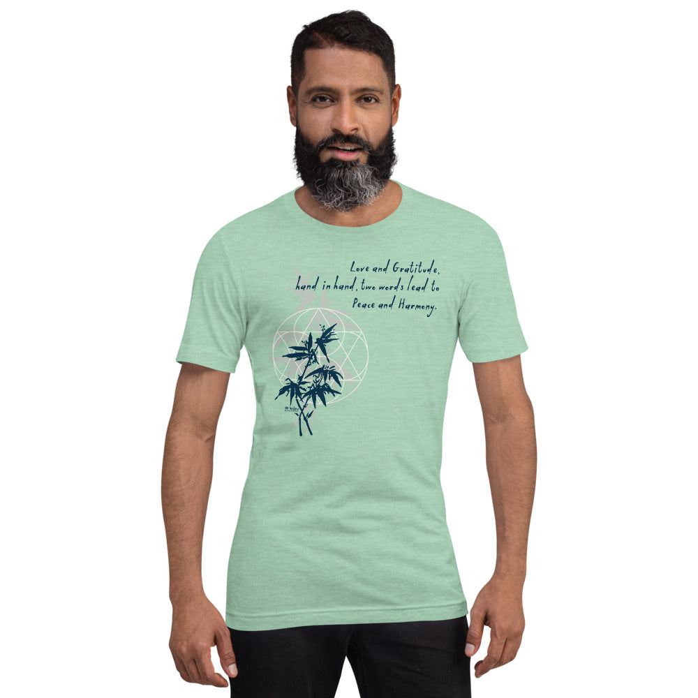 Love Gratitude Peace Harmony Haiku With Bamboo on Unisex Premium T-Shirt - XS-M