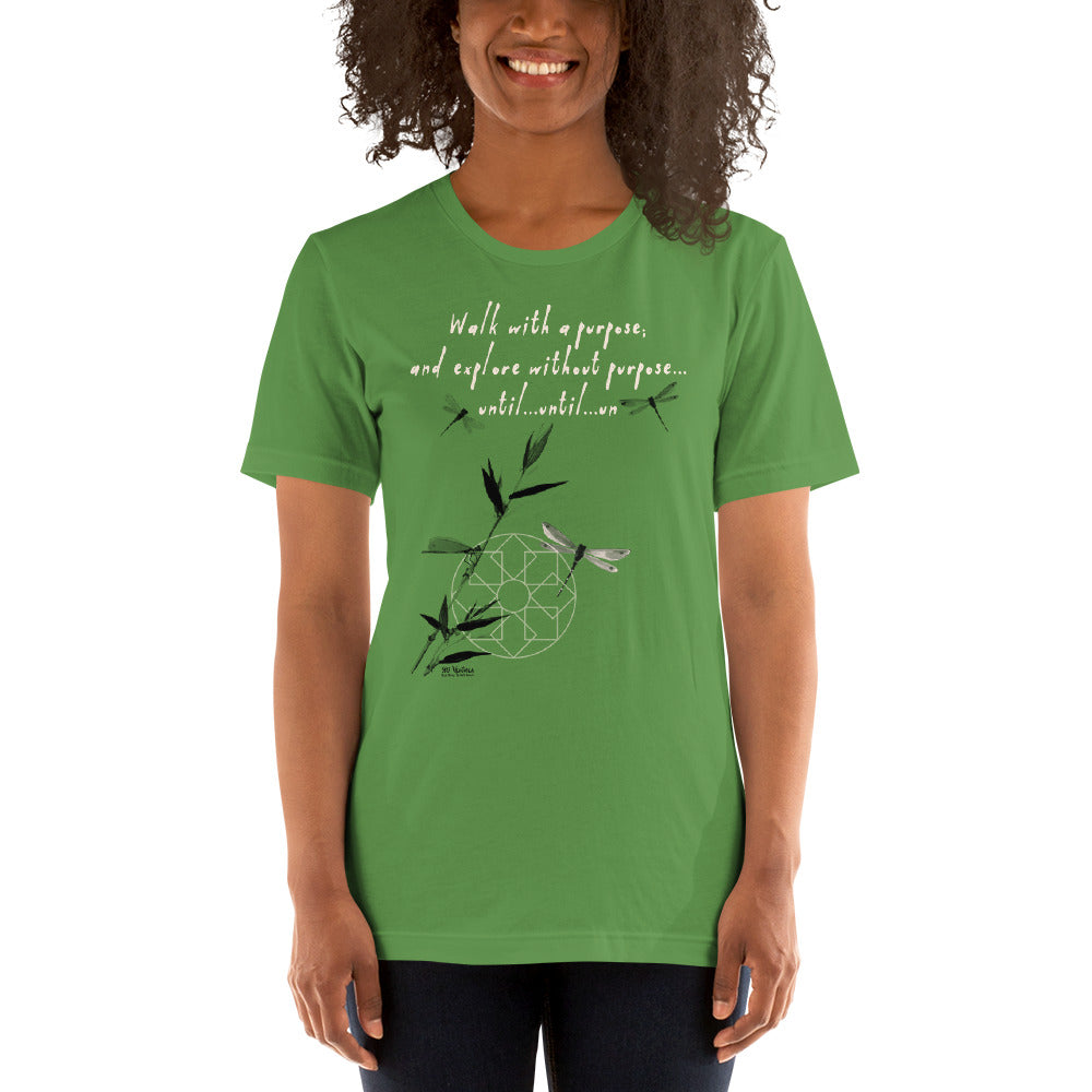 Walk With A Purpose Haiku With Dragonfly on Unisex Premium T-Shirt - XS-M