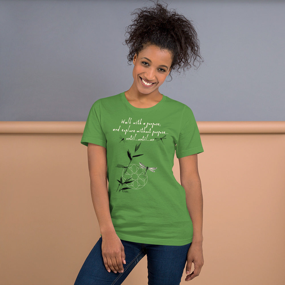 Walk With A Purpose Haiku With Dragonfly on Unisex Premium T-Shirt - XS-M