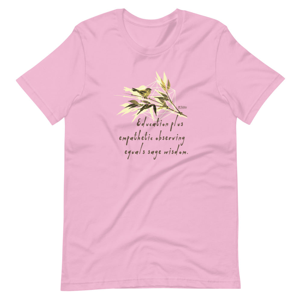 Sage Wisdom Haiku With Sparrow on Unisex Premium T-Shirt - XS-S