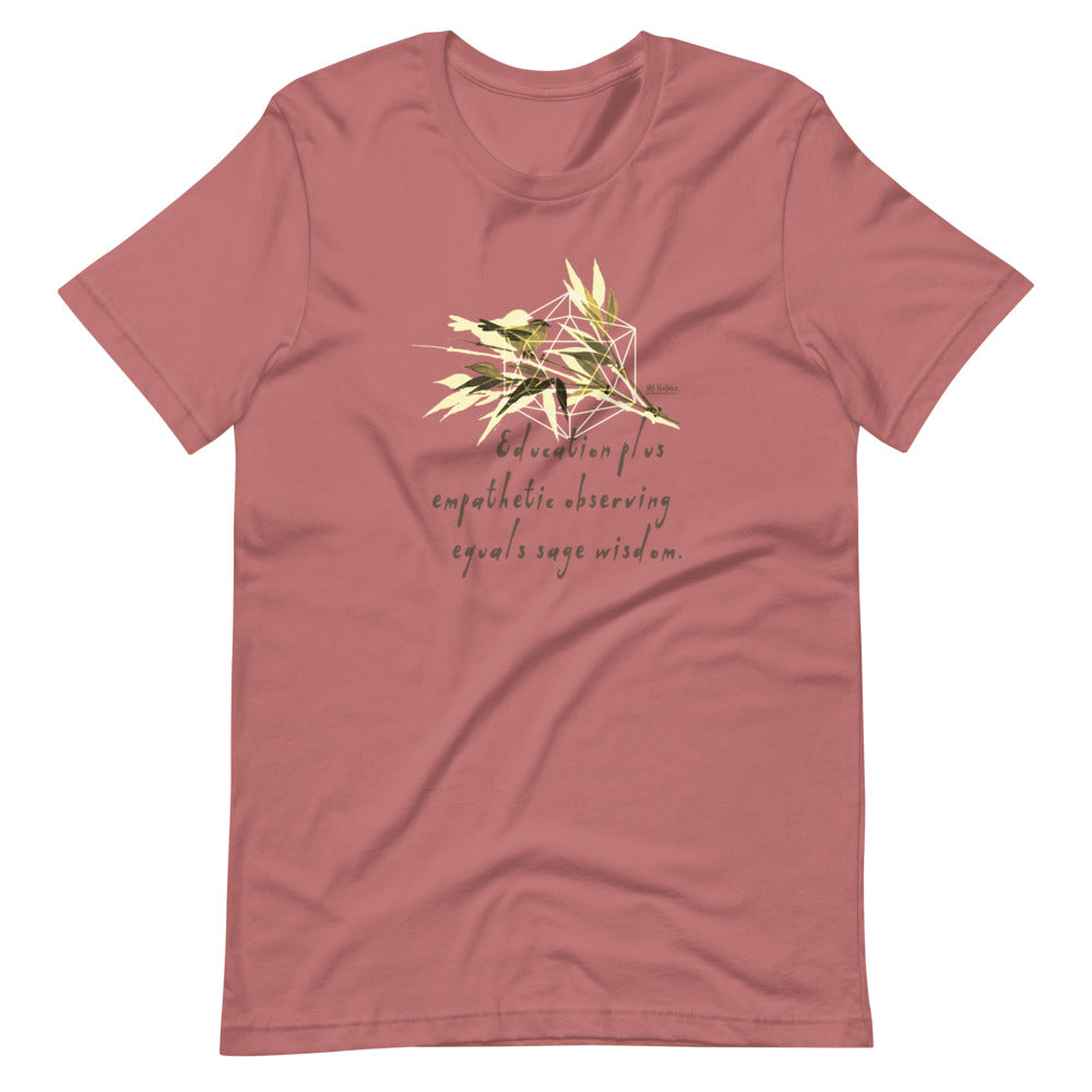 Sage Wisdom Haiku With Sparrow on Unisex Premium T-Shirt - XS-S