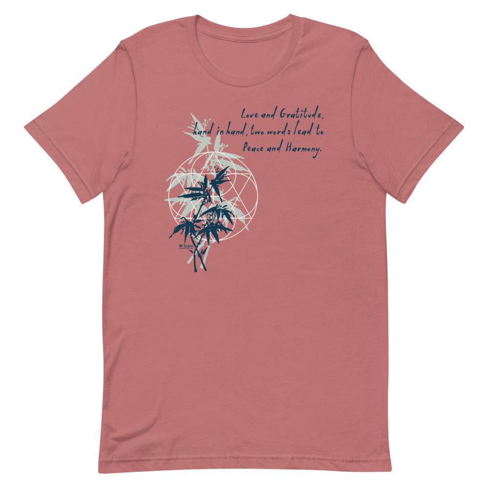 Love Gratitude Peace Harmony Haiku With Bamboo on Unisex Premium T-Shirt - XS-M