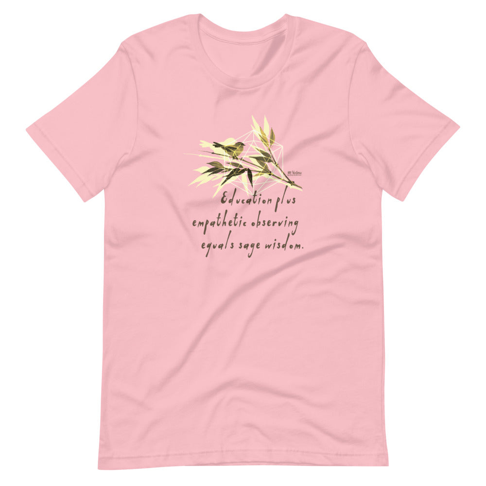 Sage Wisdom Haiku With Sparrow on Unisex Premium T-Shirt - XS-S