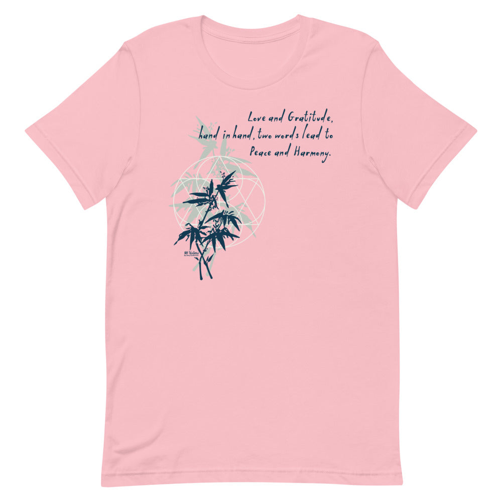 Love Gratitude Peace Harmony Haiku With Bamboo on Unisex Premium T-Shirt - XS-M