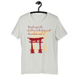 Descendants Need Ancestors Haiku With Pagoda on Unisex Premium T-Shirt - M-L