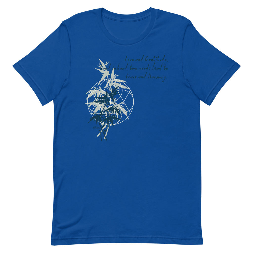 Love Gratitude Peace Harmony Haiku With Bamboo on Unisex Premium T-Shirt - XS-M