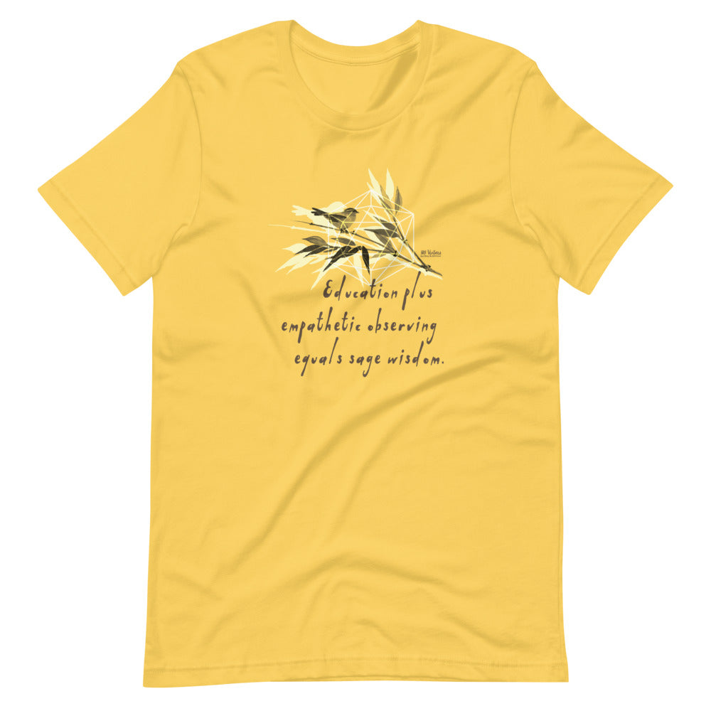 Sage Wisdom Haiku With Sparrow on Unisex Premium T-Shirt - XS-S