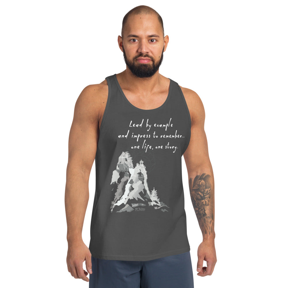 Lead By Example Haiku With Mountain Shrines on Men's Premium Tank Top