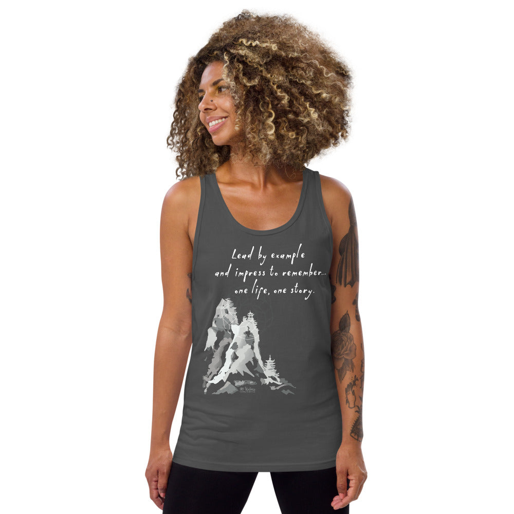 Lead By Example Haiku With Mountain Shrines on Men's Premium Tank Top