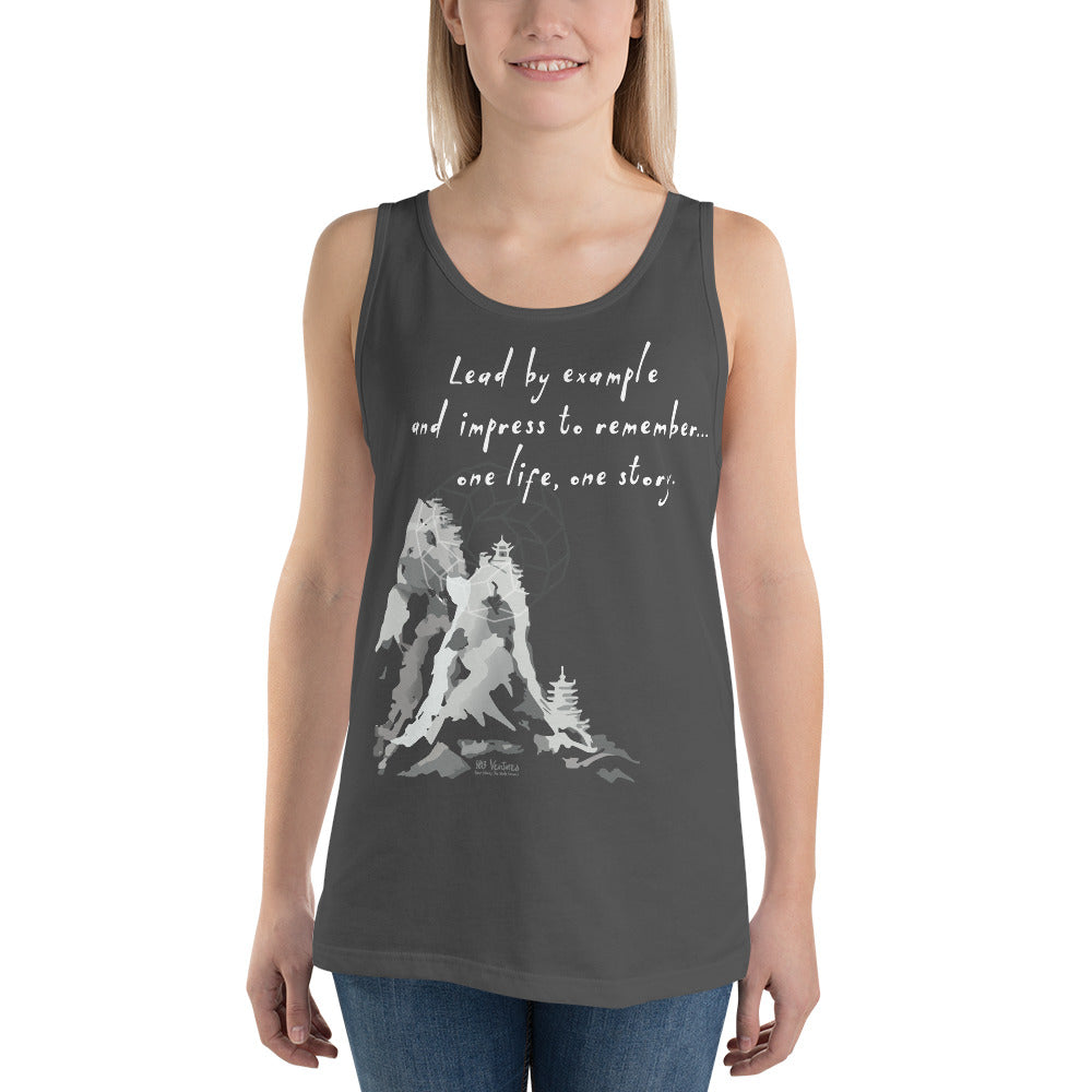 Lead By Example Haiku With Mountain Shrines on Men's Premium Tank Top