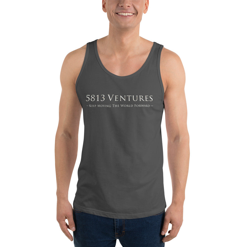 5813 Ventures Logo In Pearl on Men's Premium Tank Top