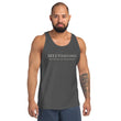 5813 Ventures Logo In Pearl on Men's Premium Tank Top