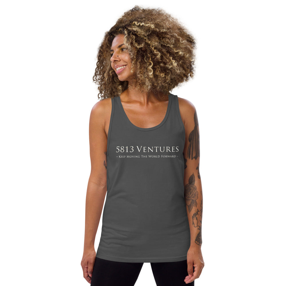 5813 Ventures Logo In Pearl on Men's Premium Tank Top