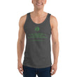 Binary Instructions To Keep Moving The World Forward With Vitruvian Earth In Green on Men's Premium Tank Top