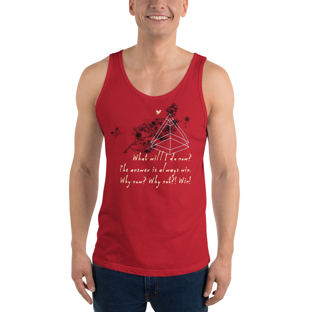 Always Win Now Haiku With Butterfly on Men's Premium Tank Top