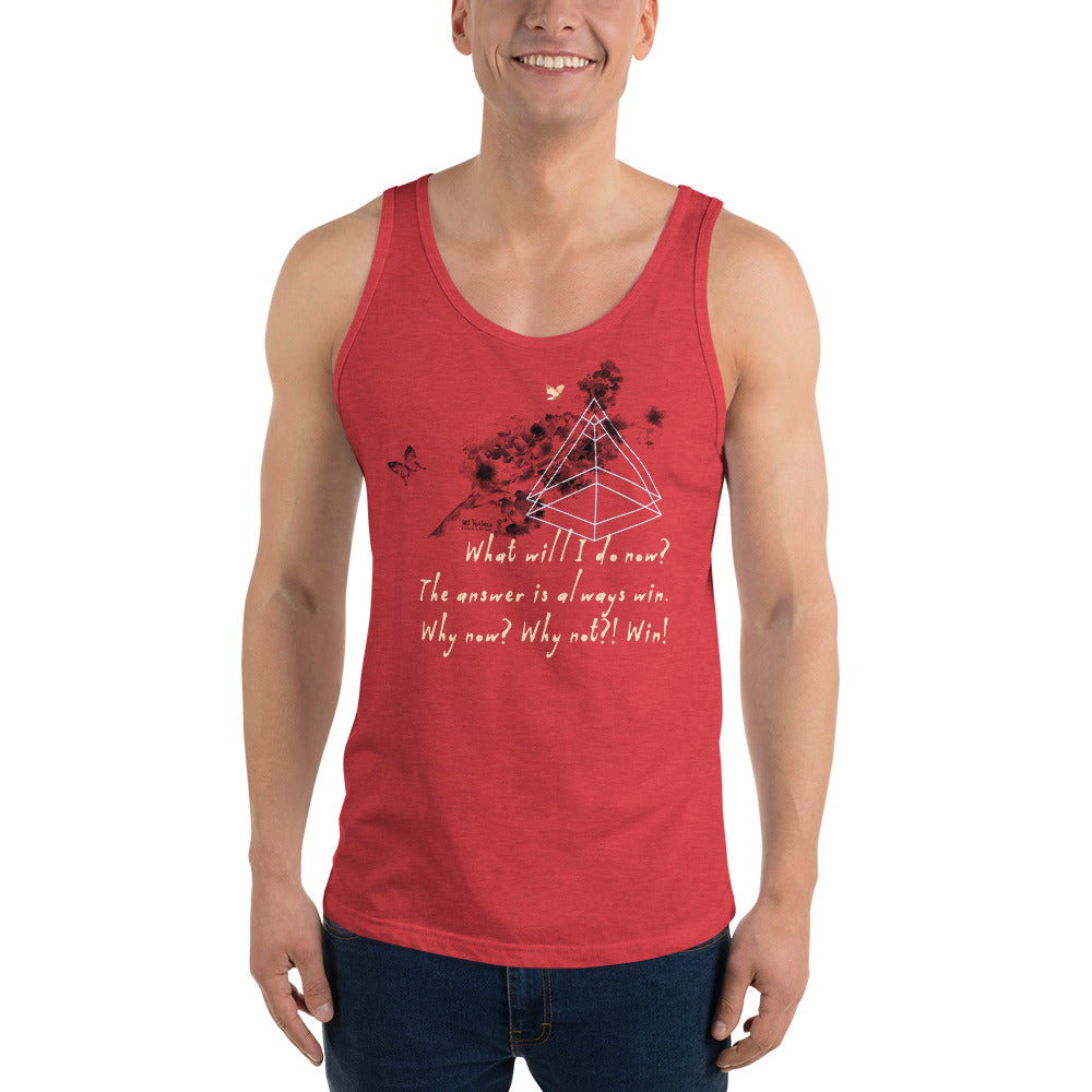 Always Win Now Haiku With Butterfly on Men's Premium Tank Top