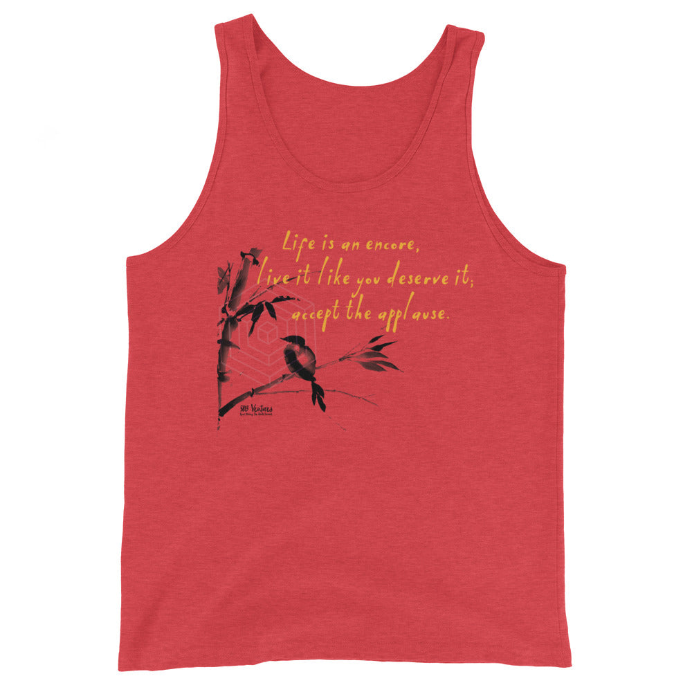 Life Is An Encore Haiku With Wren on Men's Premium Tank Top