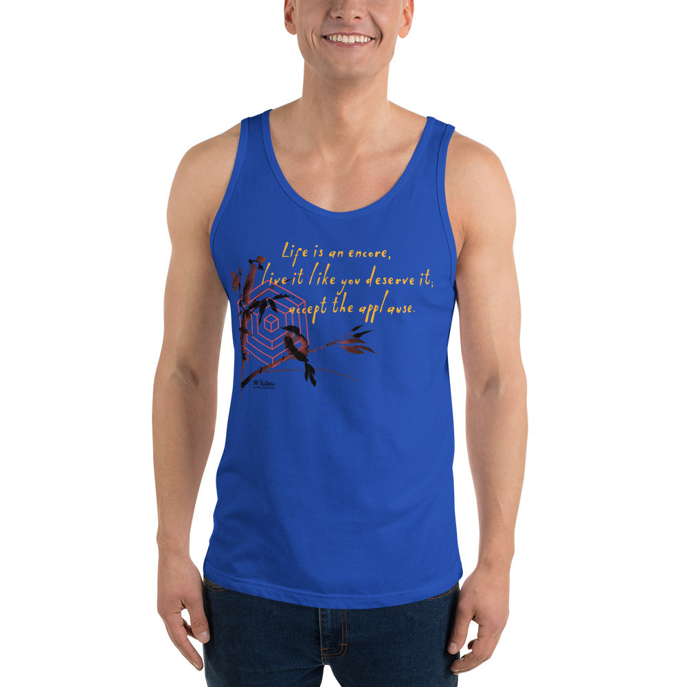 Life Is An Encore Haiku With Wren on Men's Premium Tank Top